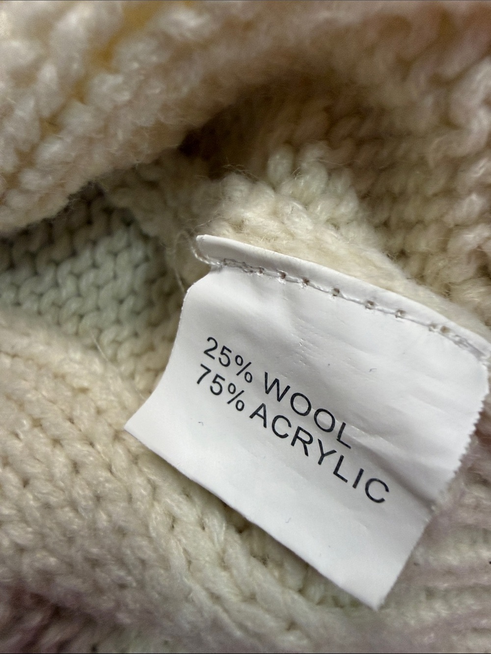 Pink Diamond Textured Chunky Knit Crewneck Sweater - Ivory/Cream - Picture 12 of 15